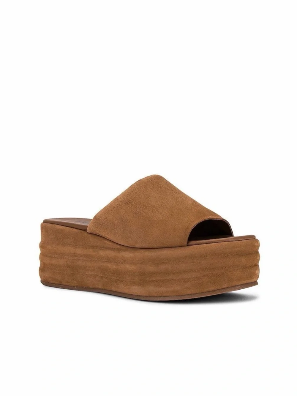 Free People Suede Platform Slide Sandal in Brown
